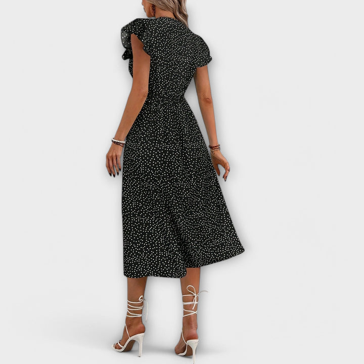 Jovana | Vestido midi de lunares