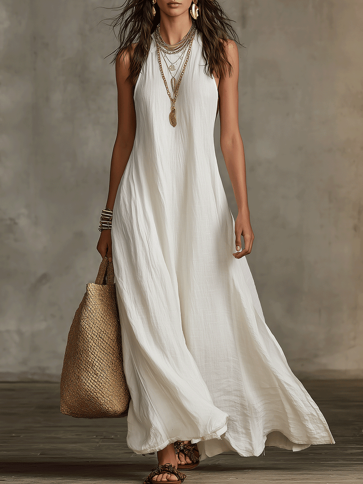 Romina | Vestido maxi boho sin mangas