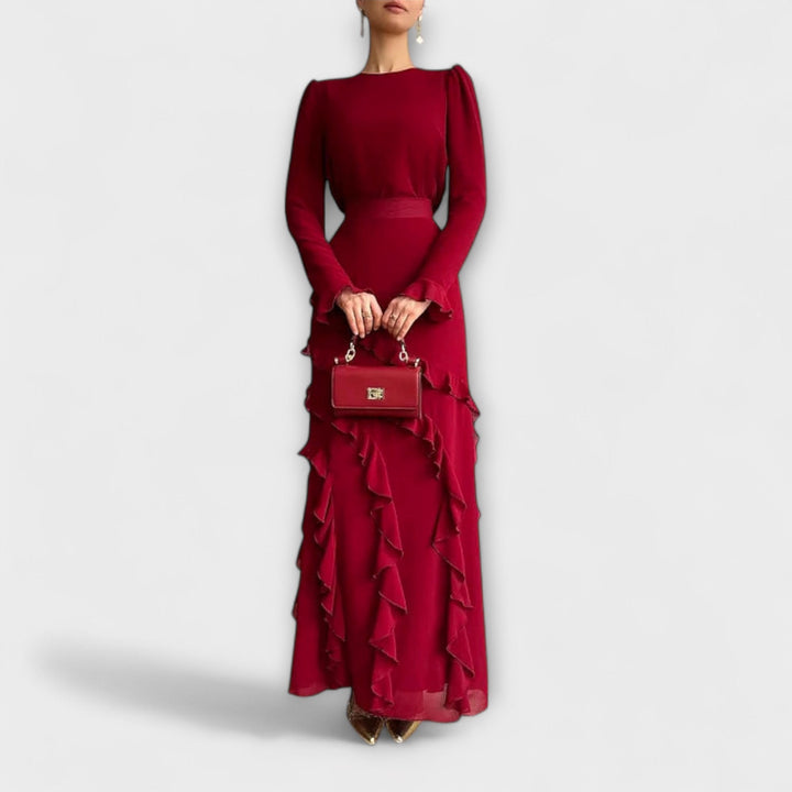 Fallon | Vestido largo con volantes