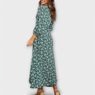 Edelmira | Vestido maxi floral con escote en V