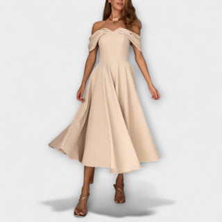 Romy | Vestido maxi de hombros descubiertos