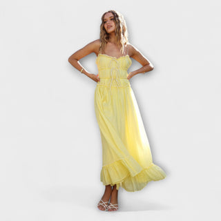 Celine | Vestido midi con volantes