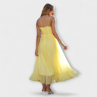 Celine | Vestido midi con volantes