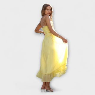 Celine | Vestido midi con volantes