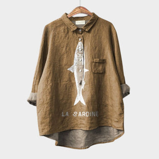Rufina | Blusa de lino estampada