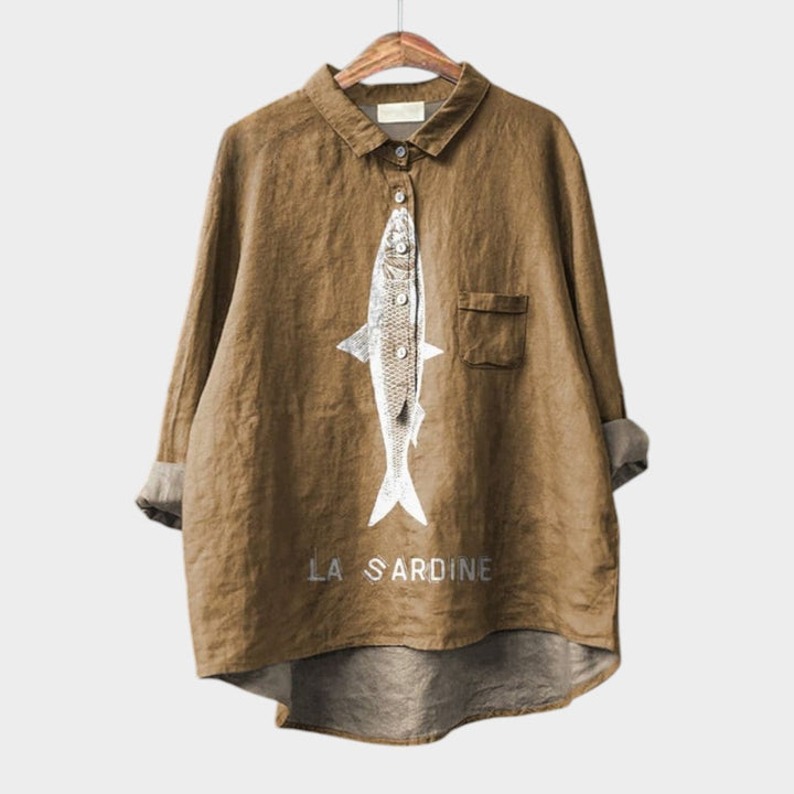 Rufina | Blusa de lino estampada