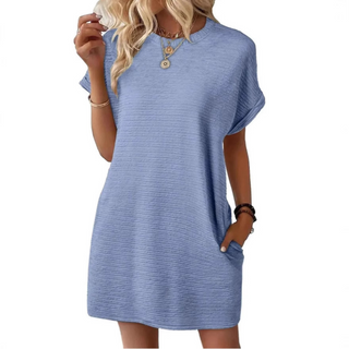 Elena – Vestido de Verano Minimalista con Cuello Redondo
