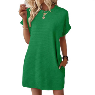 Elena – Vestido de Verano Minimalista con Cuello Redondo