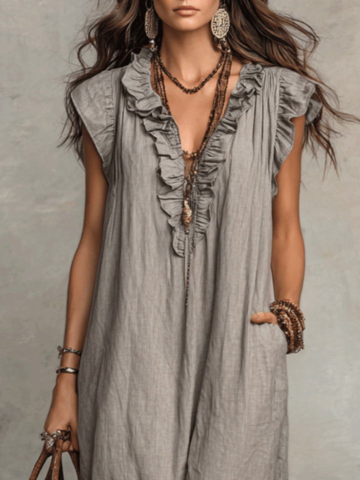 Oriane | Vestido maxi boho con escote en V