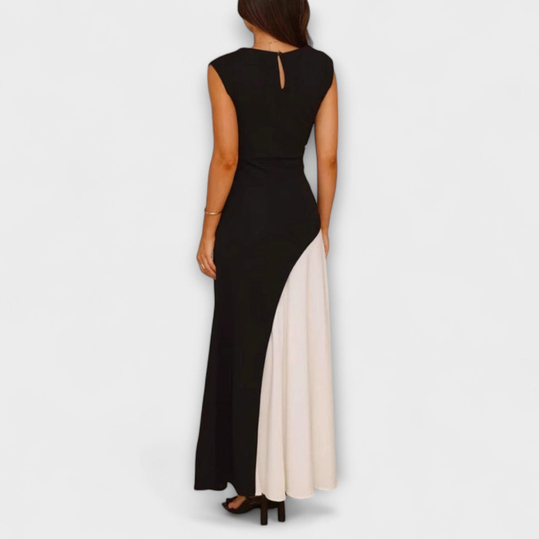 Yaiza | Vestido con cintura en contraste