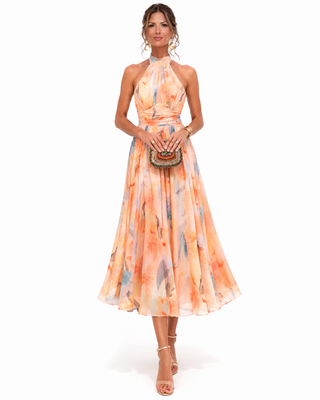 Arantxa | Vestido halter con estampado acuarela