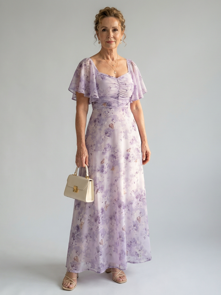 Ivet | Vestido midi con mangas de volante