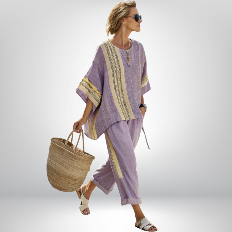 Jacinta | Conjunto boho a rayas
