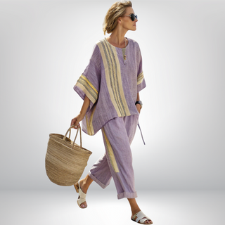 Jacinta | Conjunto boho a rayas