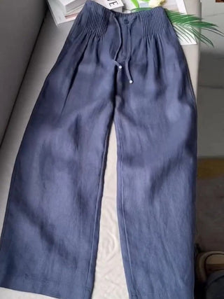 Constanza | Pantalón ancho de algodón y lino