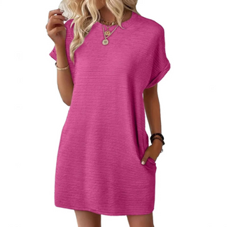 Elena – Vestido de Verano Minimalista con Cuello Redondo