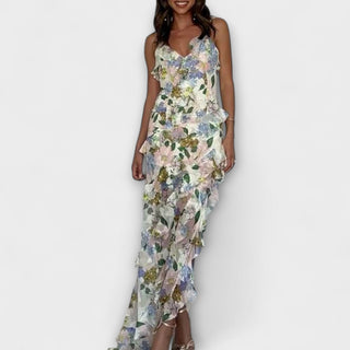 Indie | Vestido con volantes estampado