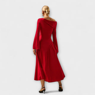 Willa | Vestido midi con hombros descubiertos