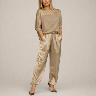 Fabiola | Conjunto satinado estilo cargo