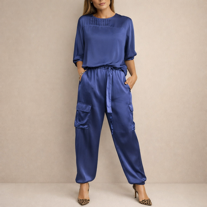 Fabiola | Conjunto satinado estilo cargo