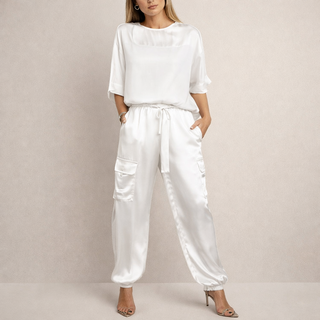 Fabiola | Conjunto satinado estilo cargo
