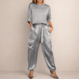 Fabiola | Conjunto satinado estilo cargo