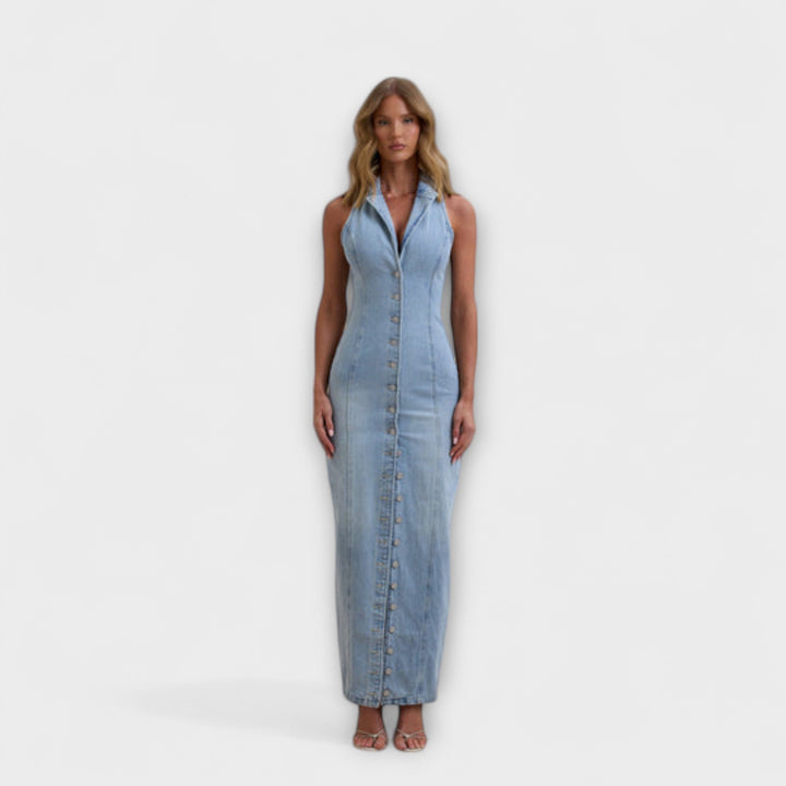Lacey | Vestido maxi vaquero halter