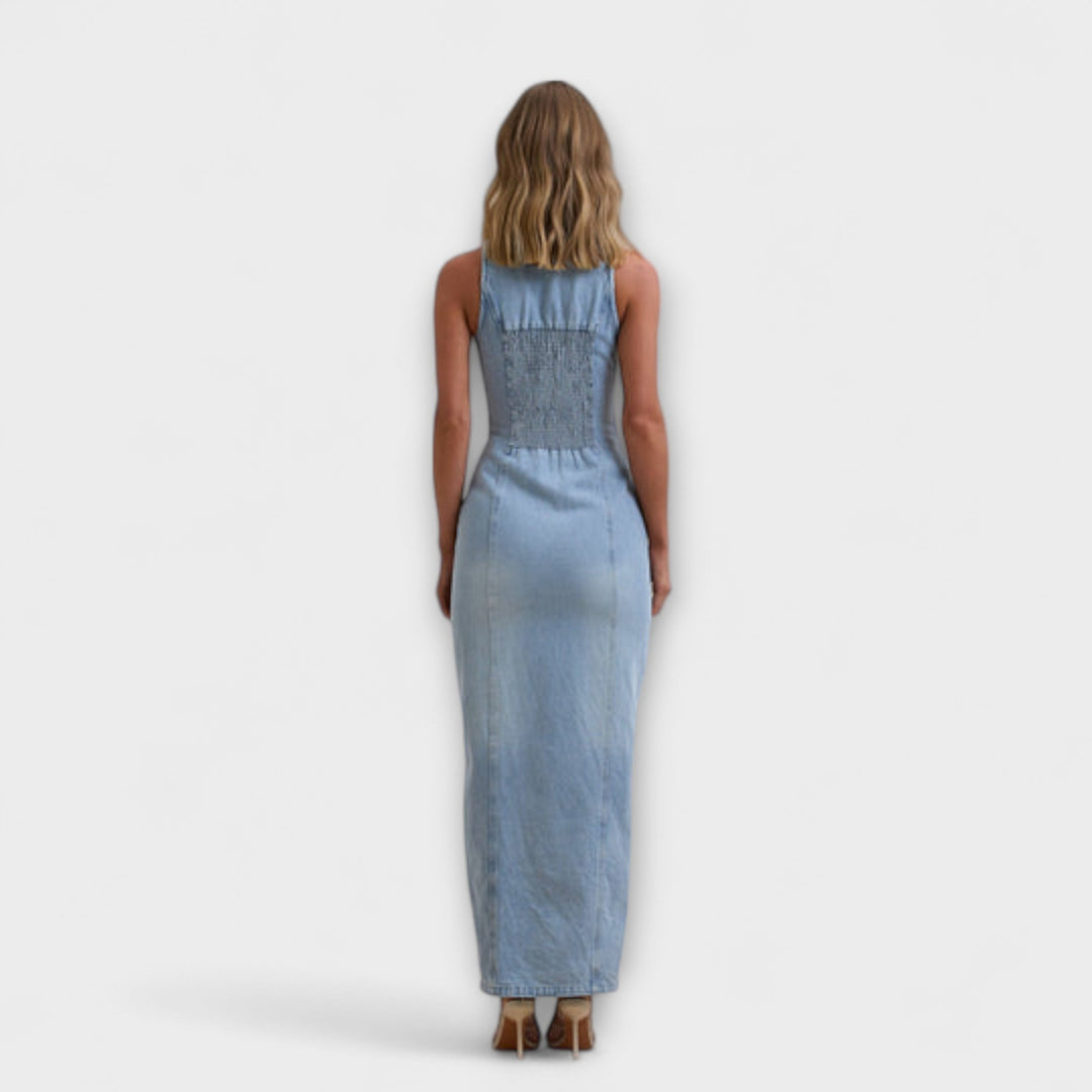 Lacey | Vestido maxi vaquero halter