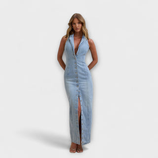 Lacey | Vestido maxi vaquero halter