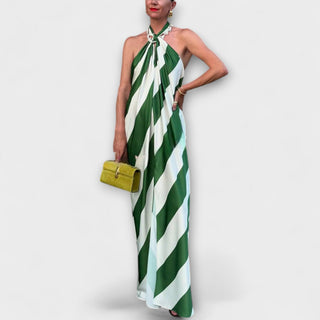 Marlowe | Vestido maxi de rayas con espalda descubierta