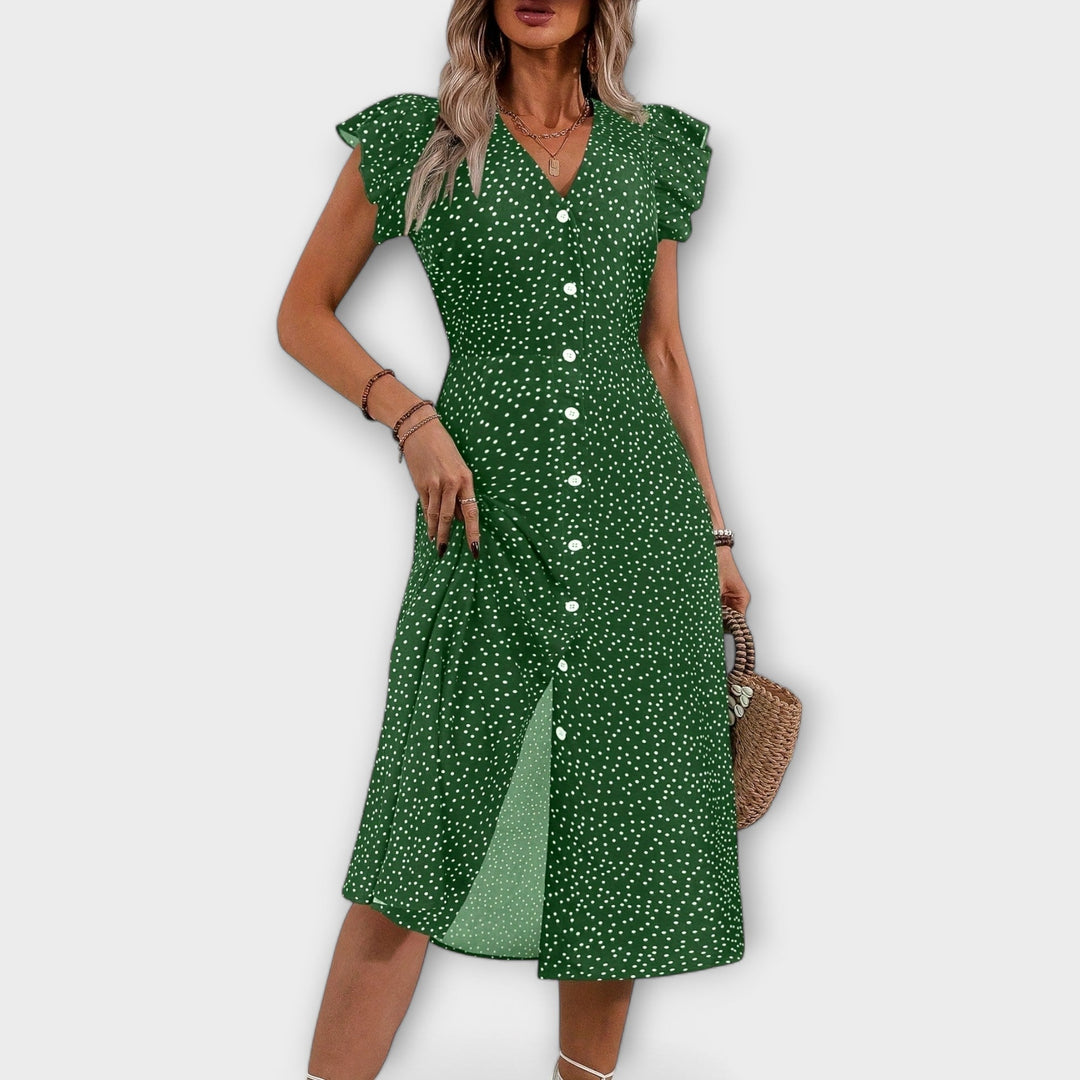 Jovana | Vestido midi de lunares