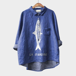 Rufina | Blusa de lino estampada