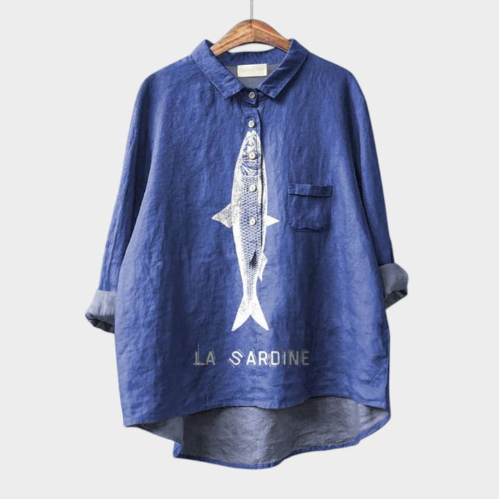 Rufina | Blusa de lino estampada