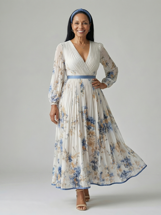 Reina | Vestido midi cruzado plisado