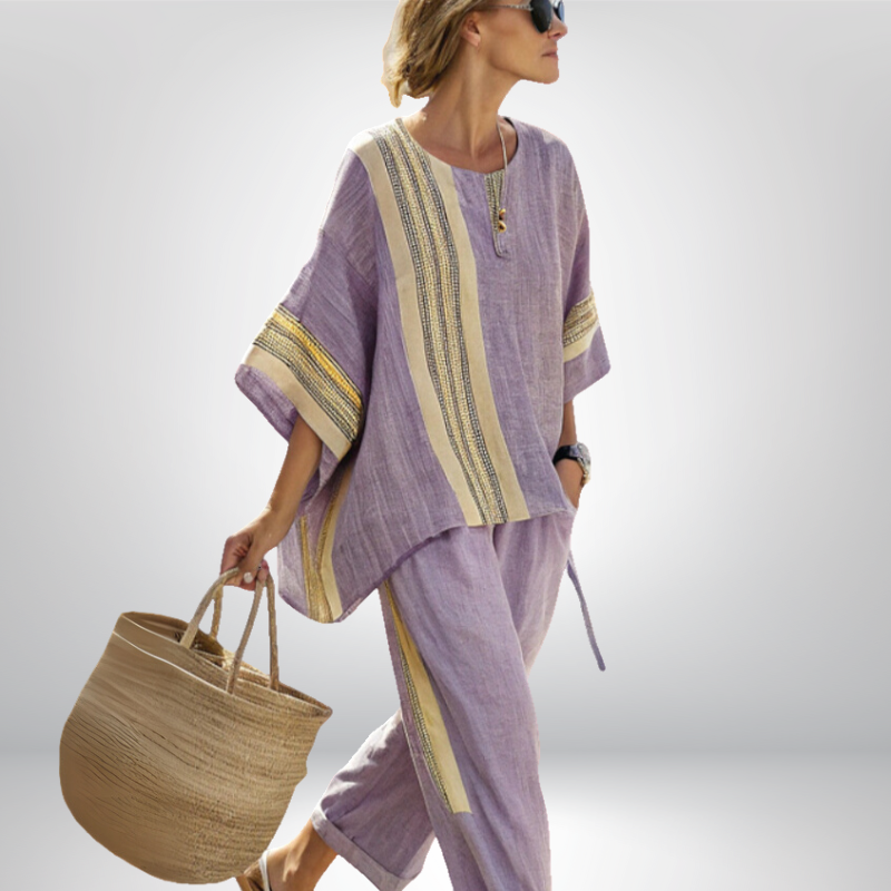 Jacinta | Conjunto boho a rayas