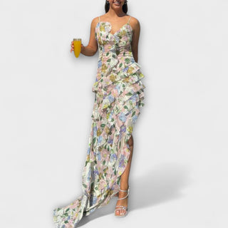 Indie | Vestido con volantes estampado