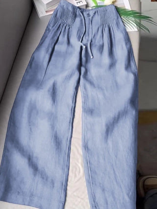 Constanza | Pantalón ancho de algodón y lino