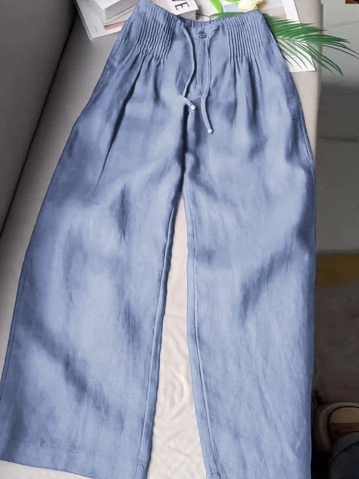 Constanza | Pantalón ancho de algodón y lino
