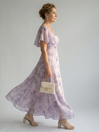 Ivet | Vestido midi con mangas de volante