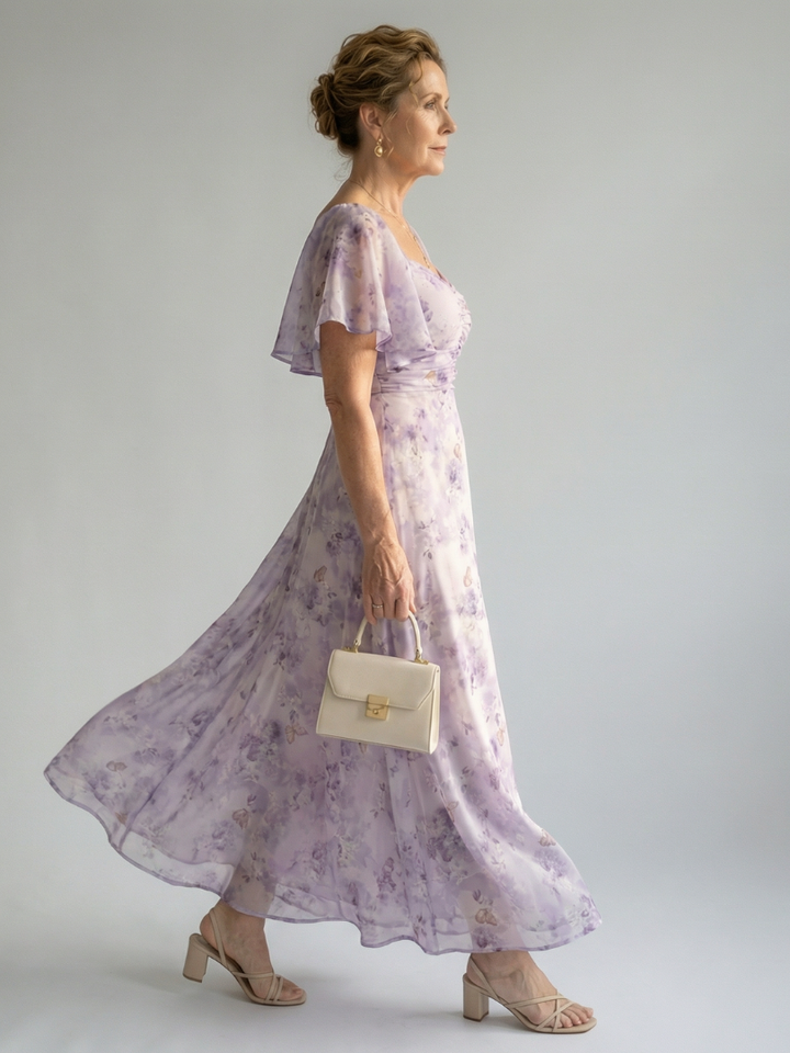 Ivet | Vestido midi con mangas de volante