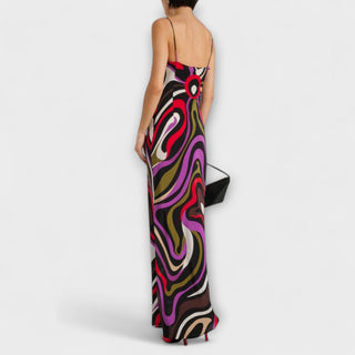 Delma | Vestido maxi con estampado de mármol