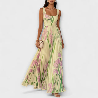 Neus | Vestido maxi de gasa floral