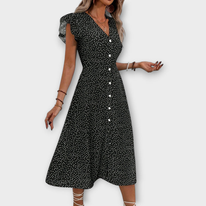 Jovana | Vestido midi de lunares