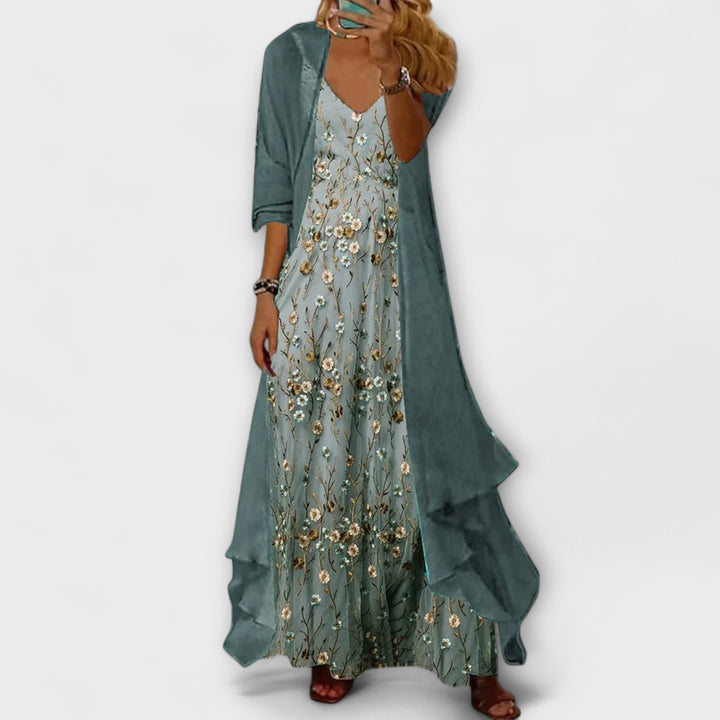 Mara | Vestido maxi con chaqueta