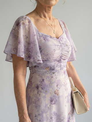 Ivet | Vestido midi con mangas de volante
