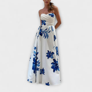 Rosalie | Vestido maxi floral de hombros descubiertos