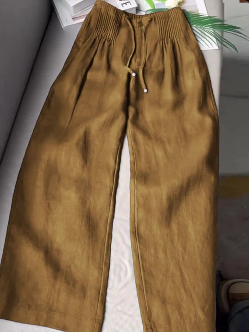 Constanza | Pantalón ancho de algodón y lino