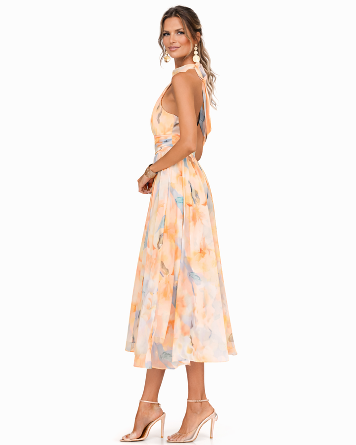 Arantxa | Vestido halter con estampado acuarela