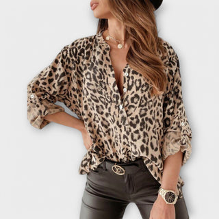 Cleo | Blusa con estampado de leopardo