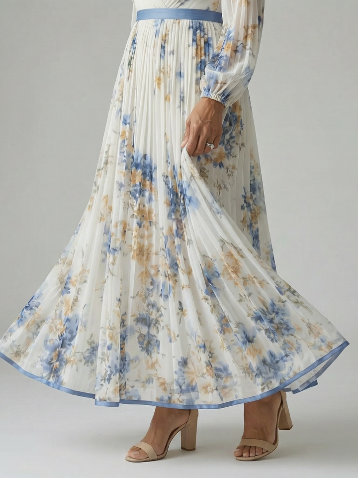 Reina | Vestido midi cruzado plisado
